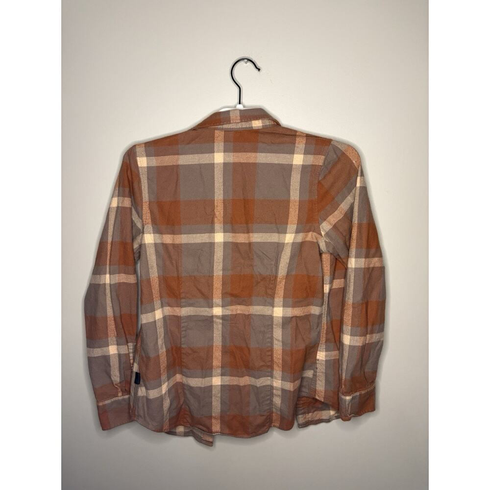 Patagonia Organic Cotton Plaid Flannel Shirt Women’s XS Style 42405 Brown Orange - Picture 3 of 9